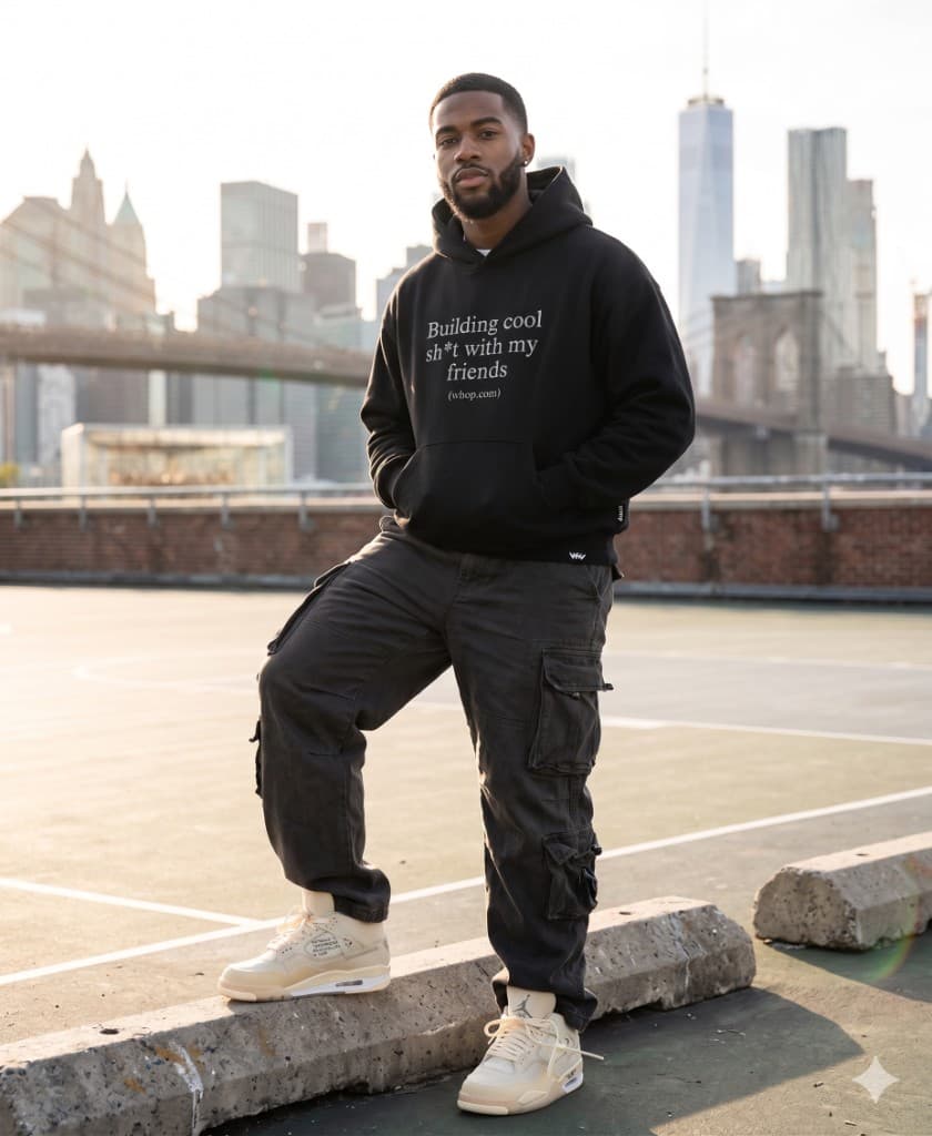 Building Hoodie — worn, front